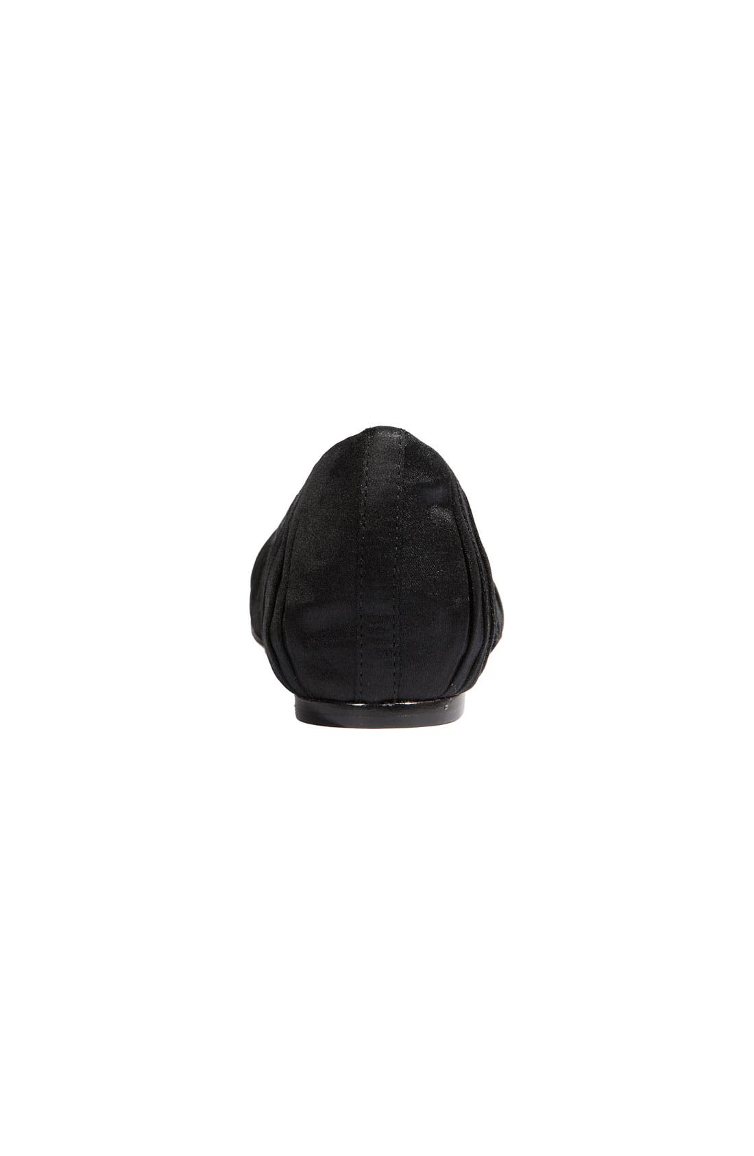 'Leona' Satin Flat, Alternate, color, BLACK SATIN