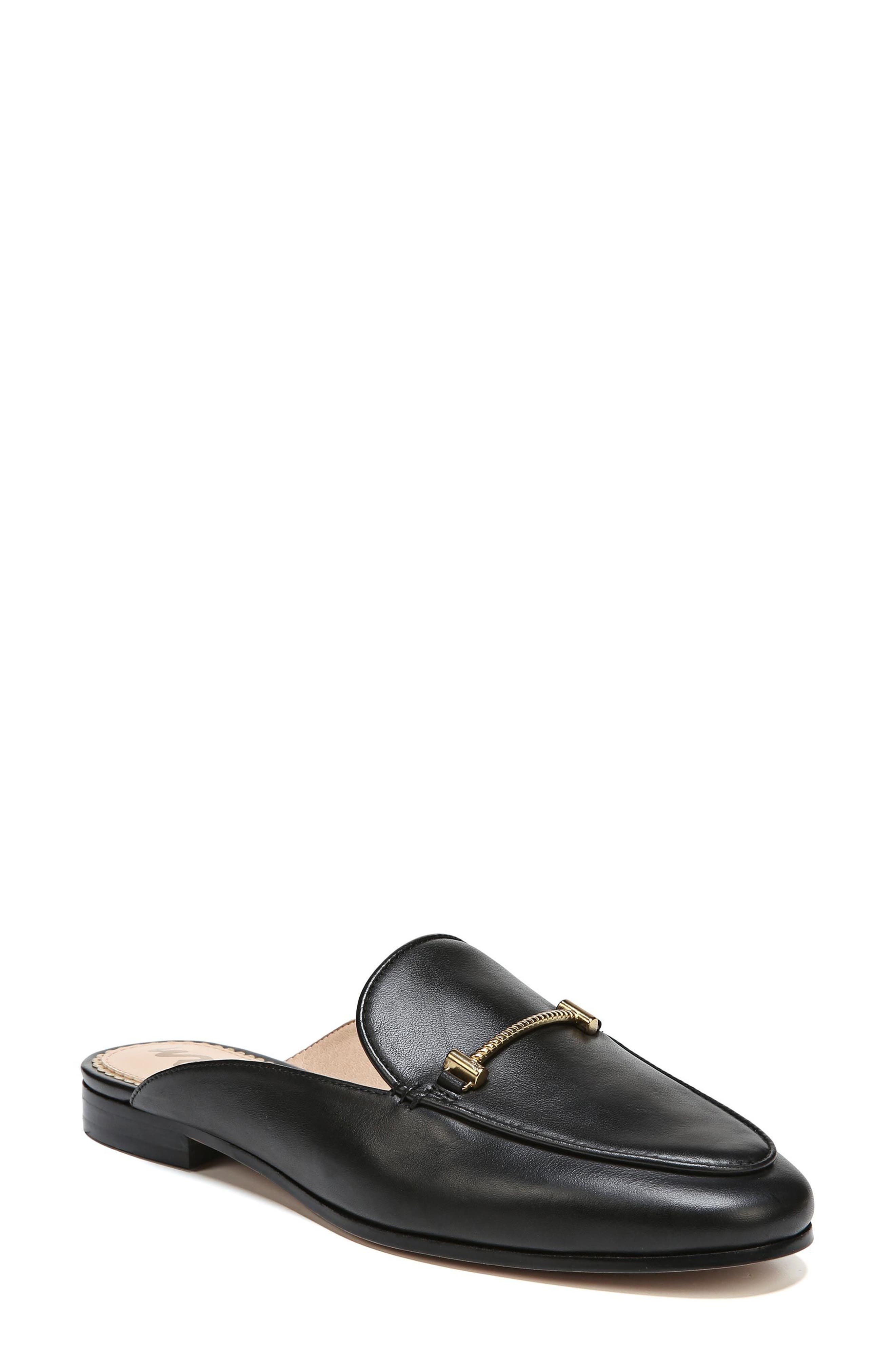 Laurna Mule - Wide Width Available, Main, color, BLACK LEATHER