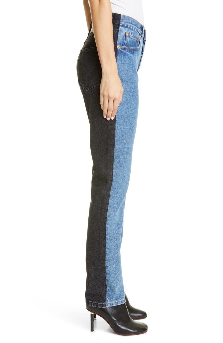 VETEMENTS 50-50 High Waist Slim Jeans, Alternate, color,