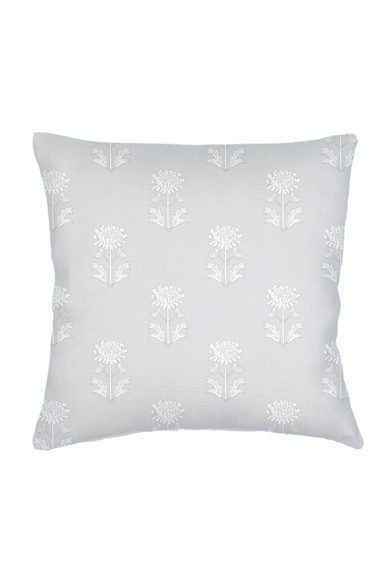 Block Print Linen Pillow with Down Insert, Main, color, Grey