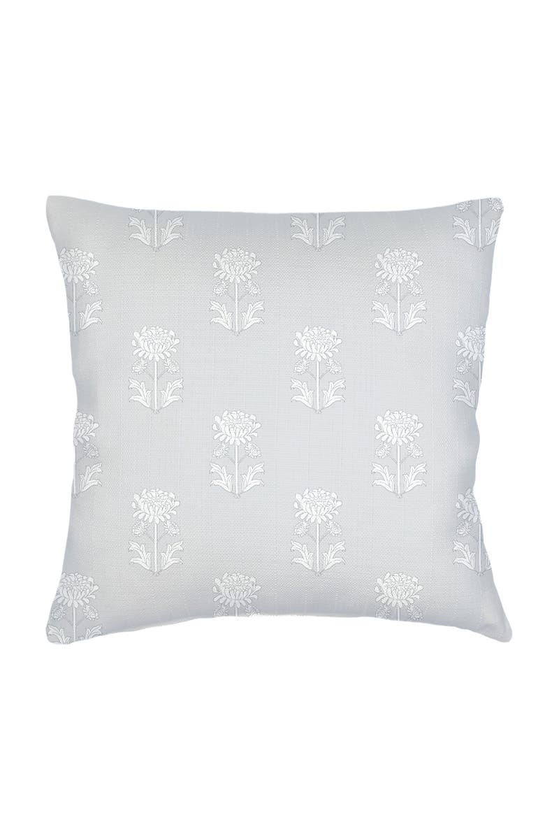 Anaya Block Print Linen Pillow with Down Insert, Main, color, Grey