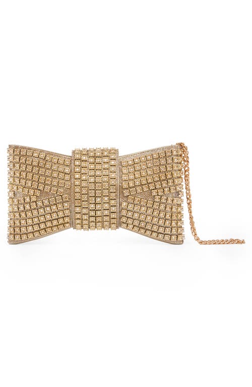 Lady Couture Dazzling Bow Evening Bag In Gold