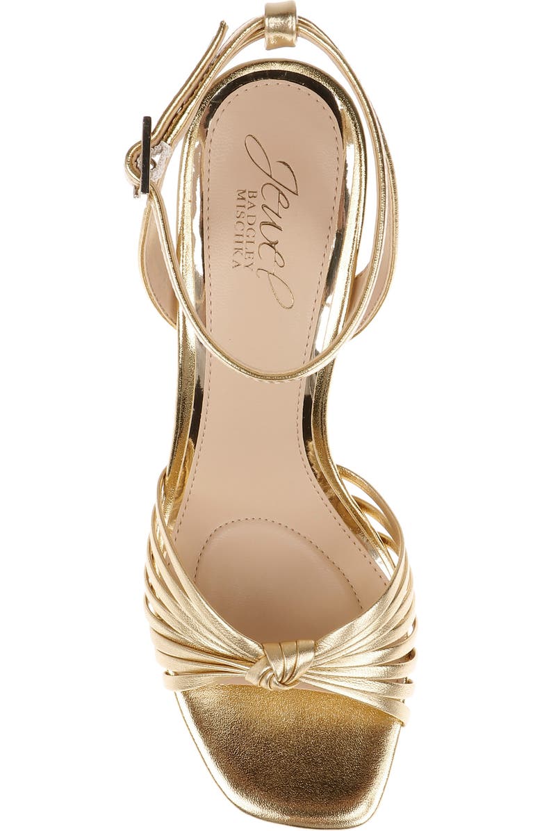 Jewel Badgley Mischka Nariah Ankle Strap Sandal, Alternate, color, Gold Leather