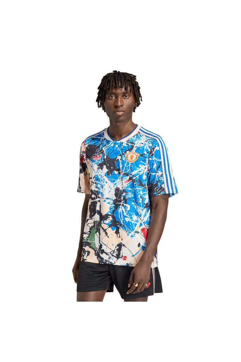 Men's adidas Blue Manchester United X Stone Roses Replica Jersey