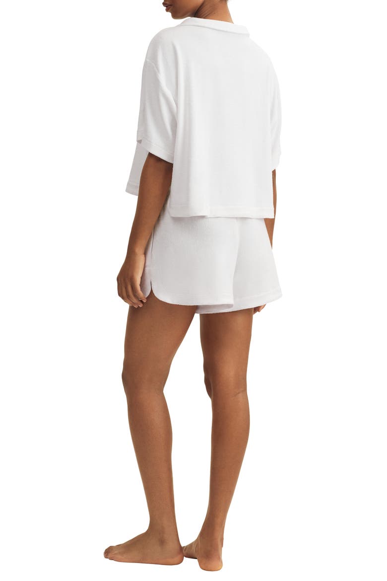 Terry Polo Shirt & Shorts Cover-Up Set, Alternate, color, WHITE