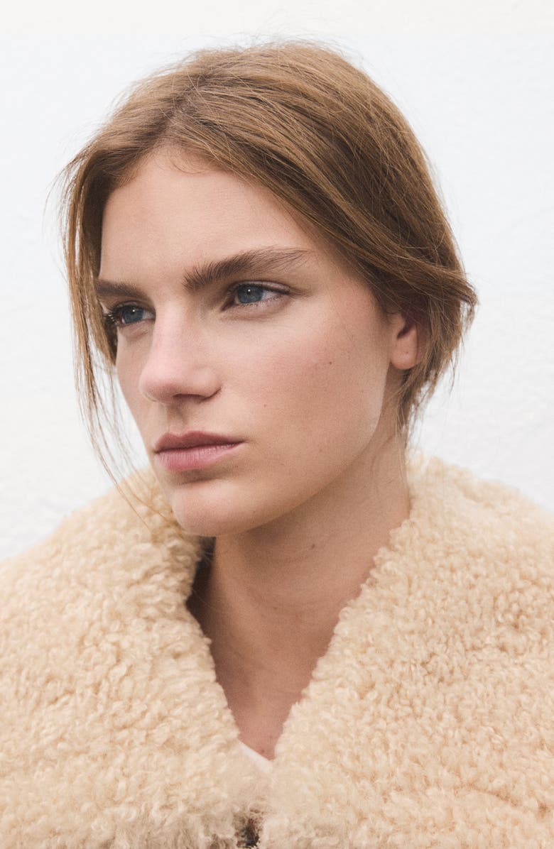 MANGO Adriana Faux Sheraling Jacket, Alternate, color, Brown