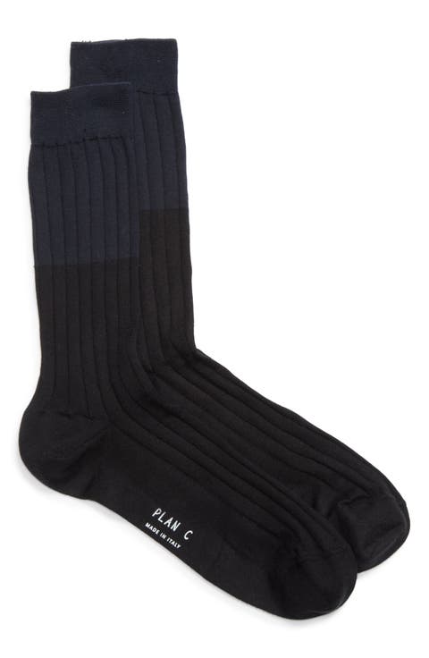 Bicolor Ribbed Socks