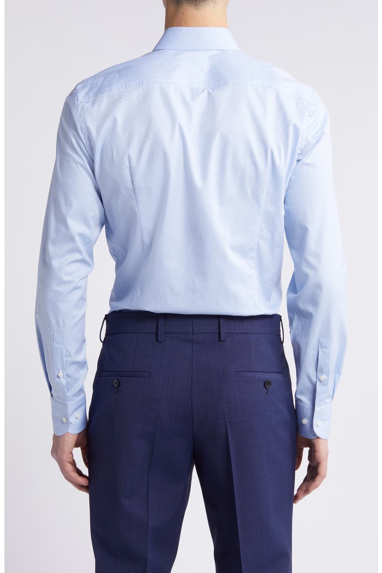Hank Geometric Pattern Stretch Cotton Dress Shirt, Alternate, color, LIGHT BLUE