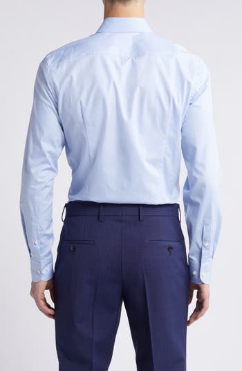Hank Geometric Pattern Stretch Cotton Dress Shirt