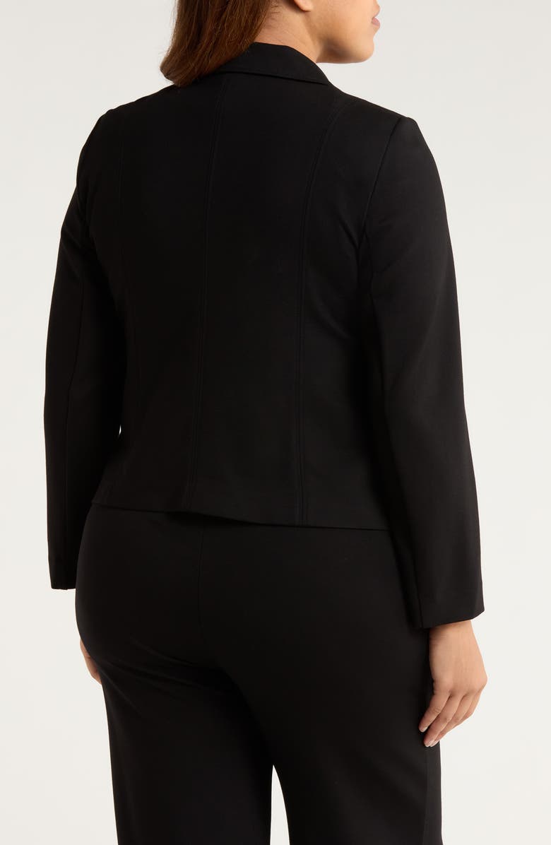Anne Klein Moto Zip Ponte Jacket, Alternate, color, Anne Black