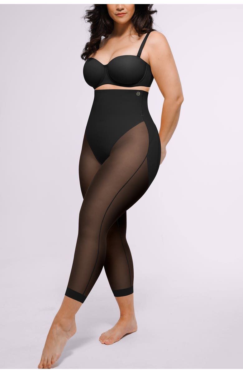 Shapellx MeshSmooth Butt-Lifting Capri, Alternate, color, Black