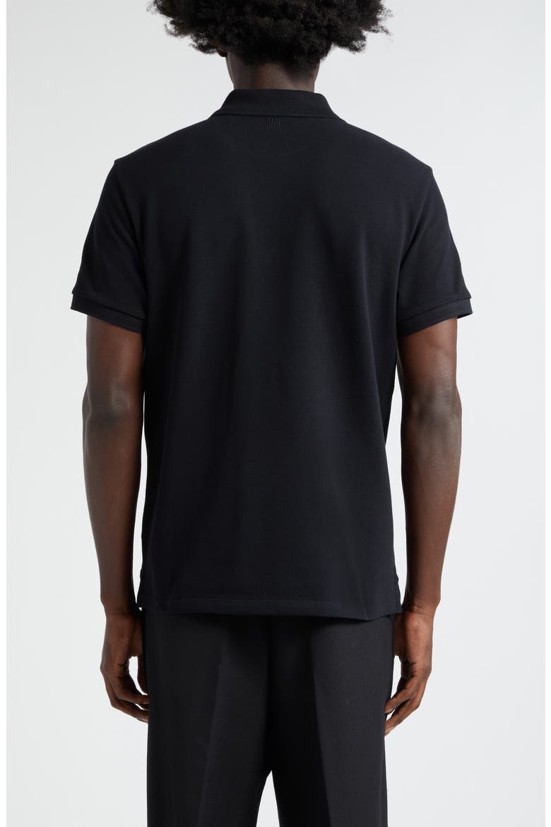 Ami de Coeur Embroidered Organic Cotton Polo, Alternate, color, 001 BLACK