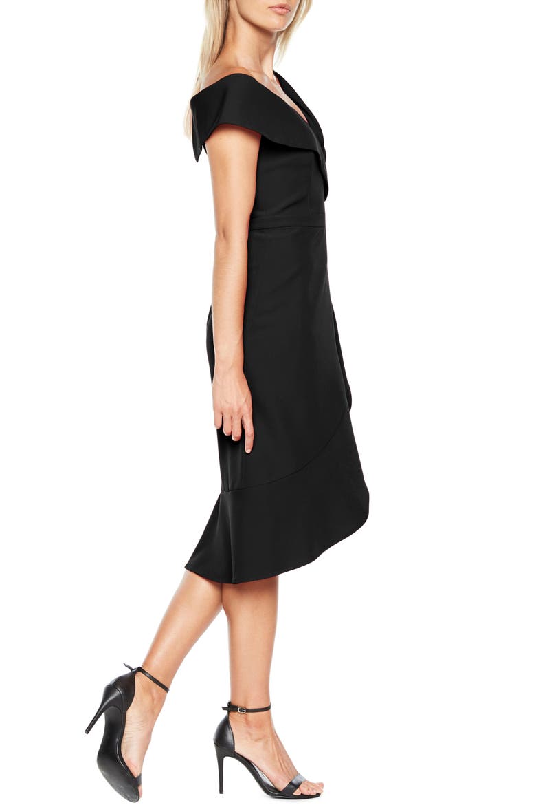 Bella Tulip Hem Dress, Alternate, color, BLACK