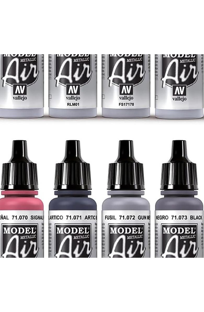 Vallejo Model Air Metallic Set 16 Colors, 18Ml Bottles, Alternate, color, Multicolored