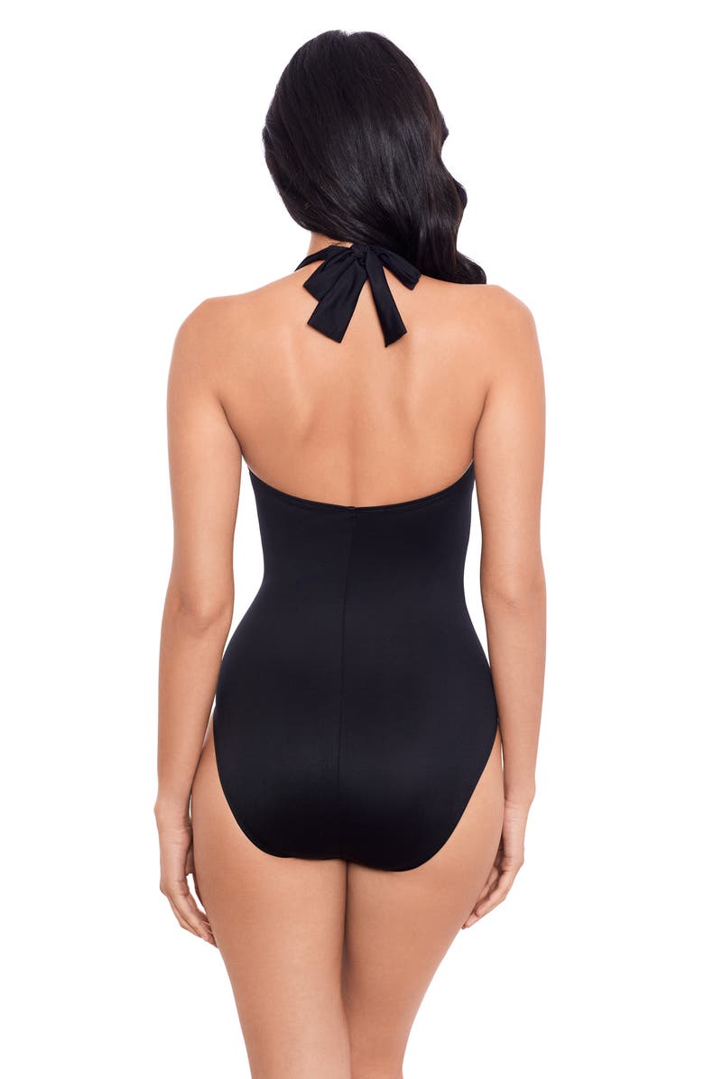 Miraclesuit<sup>®</sup> Rock Solid Utopia One-Piece Halter Swimsuit, Alternate, color, Blk