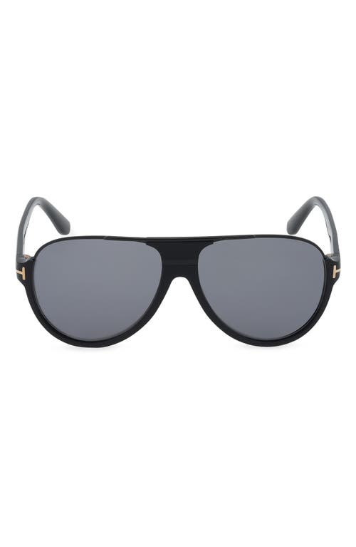 Tom Ford Dimitry 59mm Polarized Aviator Sunglasses In Black