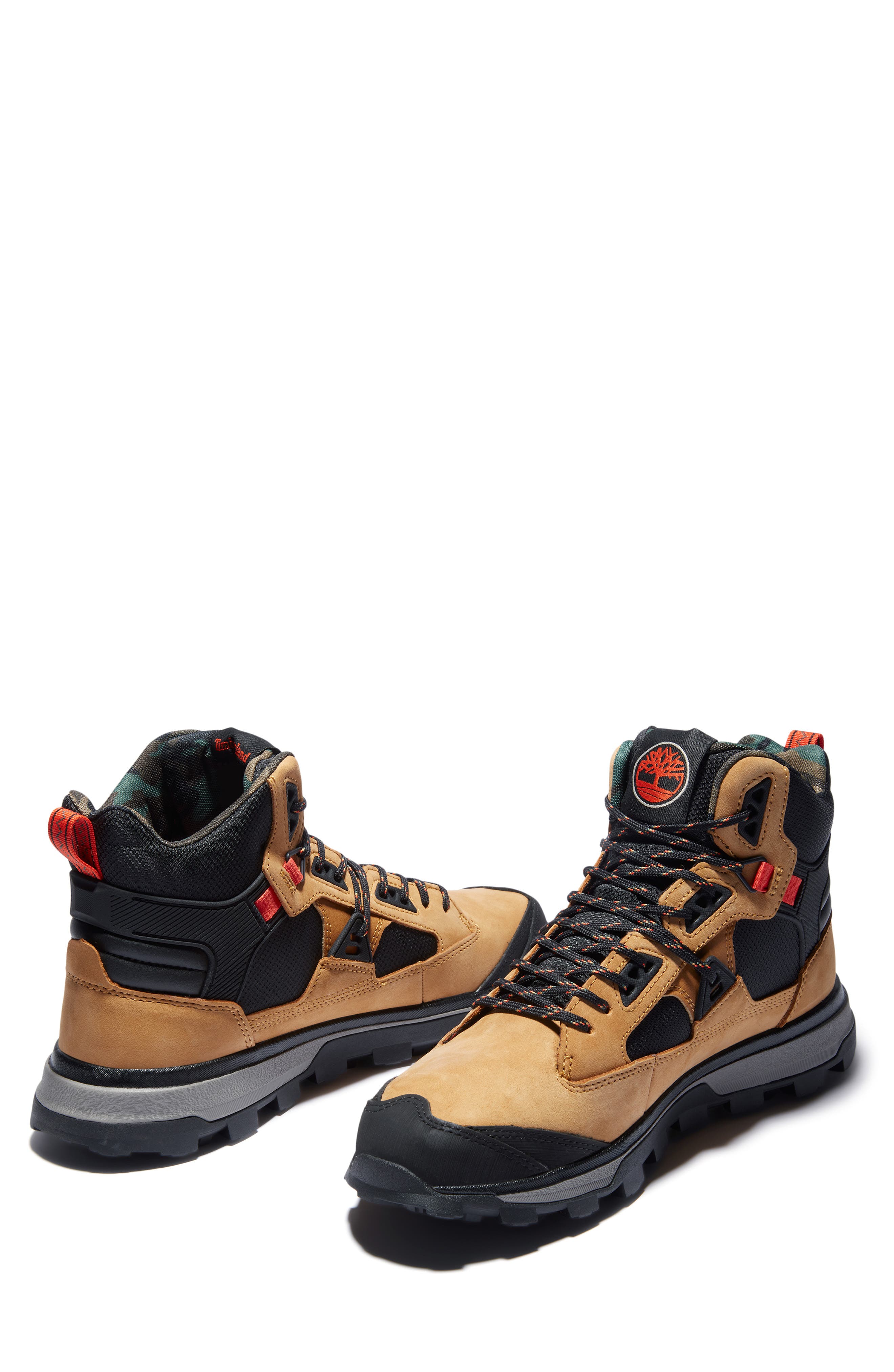 Timberland Treeline Hiking Boot, Alternate, color, Wheat Nubuck W Camo