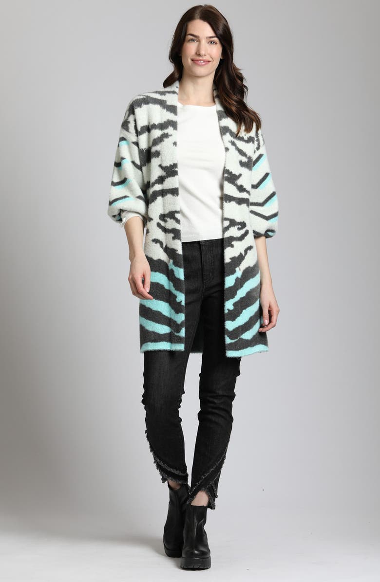 APNY Ombré Zebra Stripe Cardigan, Alternate, color, 