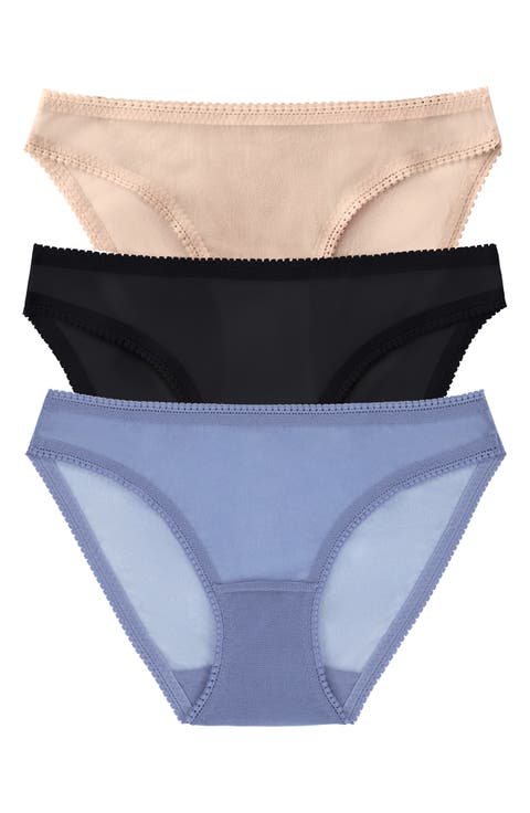 3-Pack Mesh Hip Bikinis