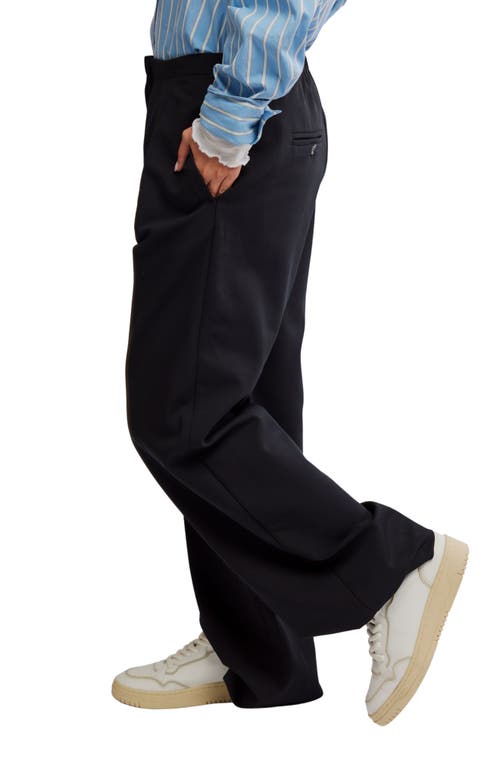 Free People Lyla Wide-leg Linen Trousers In Black