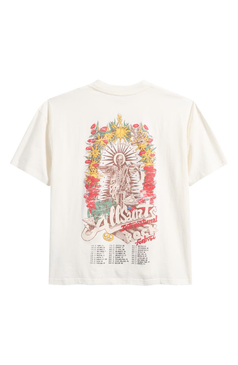 AllSaints Roque International Rock Festival Cotton Graphic T-Shirt, Alternate, color, Chalk White