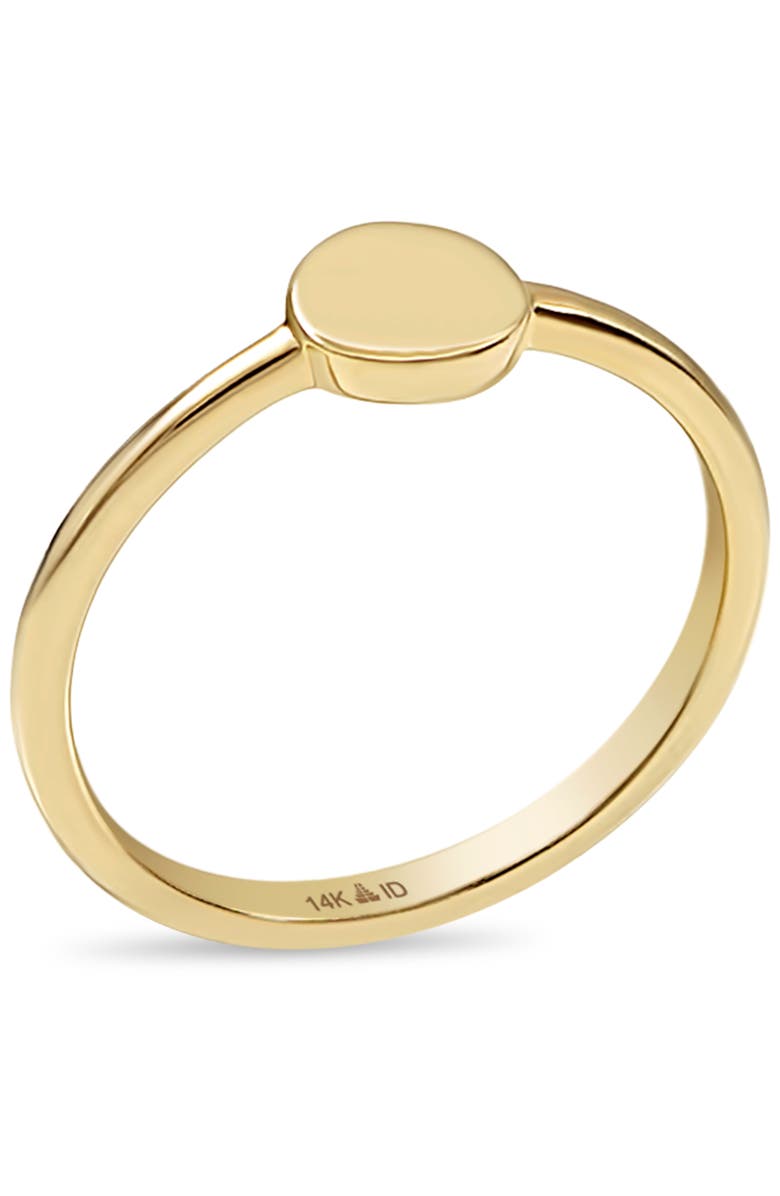DEVATA Round Disc Ring in 14K Gold, Alternate, color, Yellow Gold
