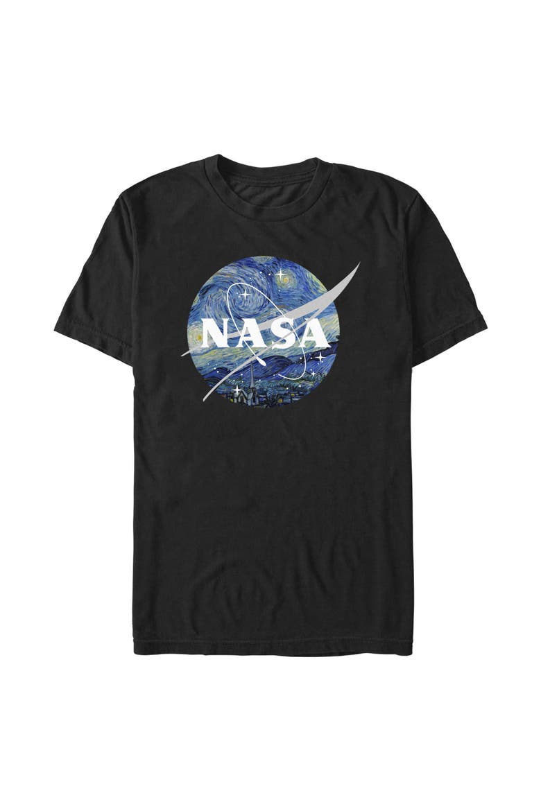 Men's NASA Starry Night Logo  Graphic T-Shirt, Main, color, Black