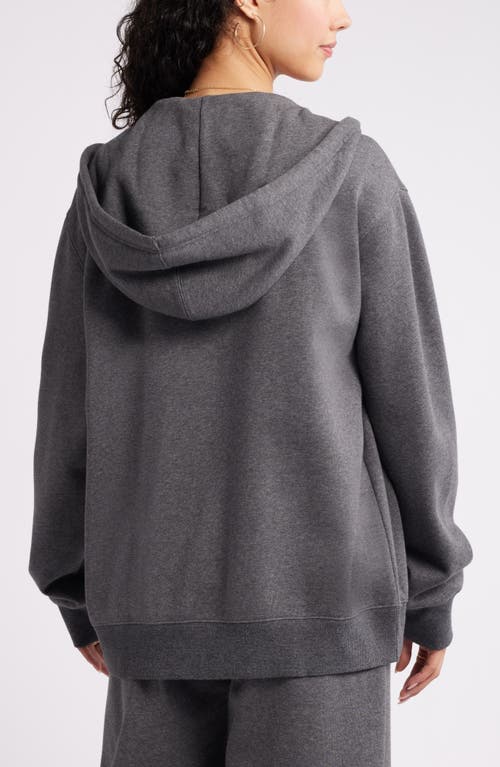 Bp. Oversize Zip Fleece Hoodie In Gray
