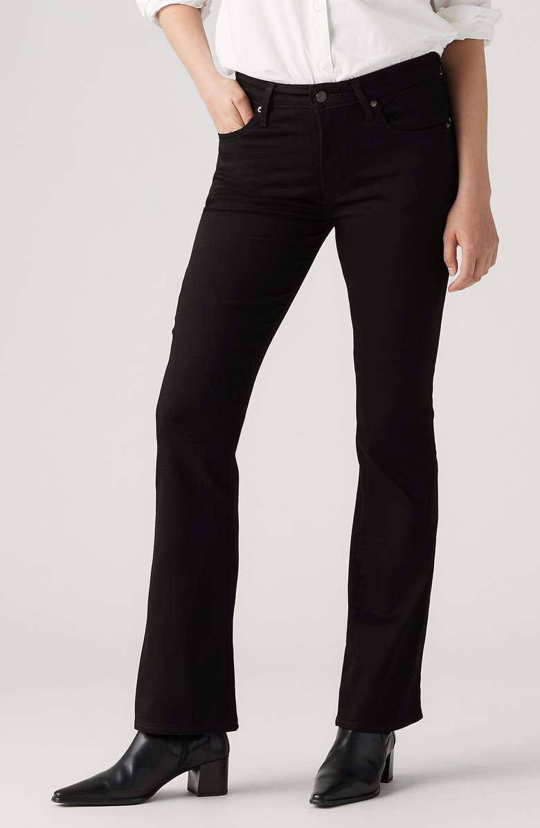 Levi's<sup>®</sup> 725 High Waist Bootcut Jeans, Main, color, Soft Black