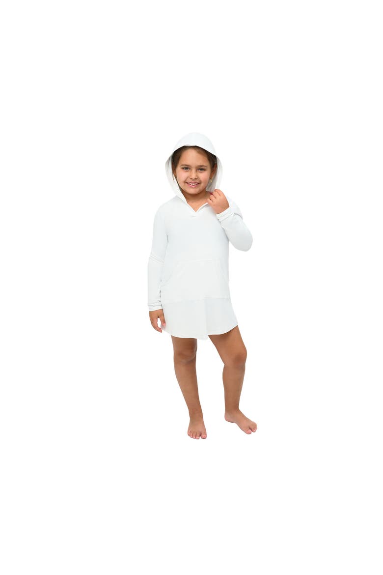 Kid's Long Sleeve Sun and UV Protection Hoodie Dress, Alternate, color, White