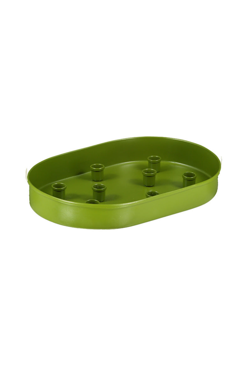 Oval Metal Candle Platter, Main, color, Olive