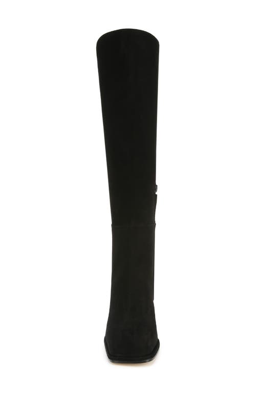 Sam Edelman Issabel Ath Womens Faux Suede Square Toe Knee-high Boots In Black