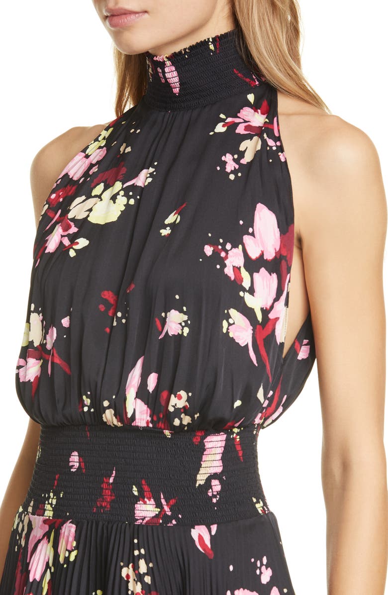 A.L.C. Renzo Floral Pleated Midi Dress, Alternate, color, 