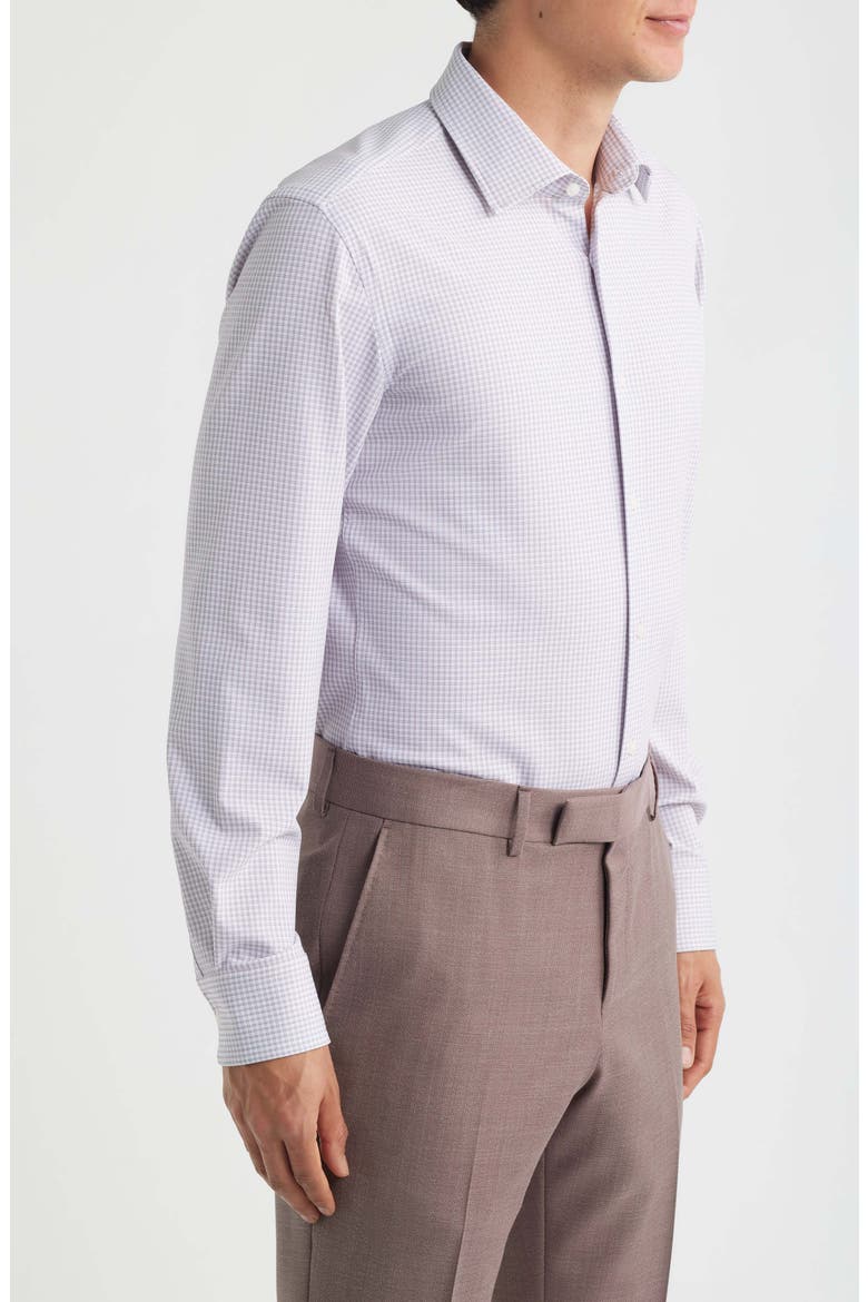 Hank Slim Fit Microcheck Stretch Dress Shirt, Alternate, color, WHITE/ RED / BLUE
