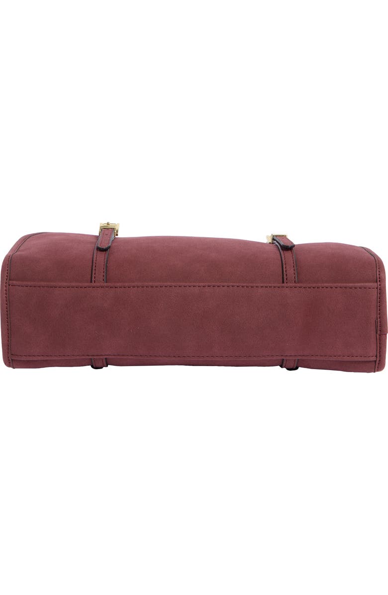 BCBG Suede East/West Shoulder Bag, Alternate, color, Cherry Wine