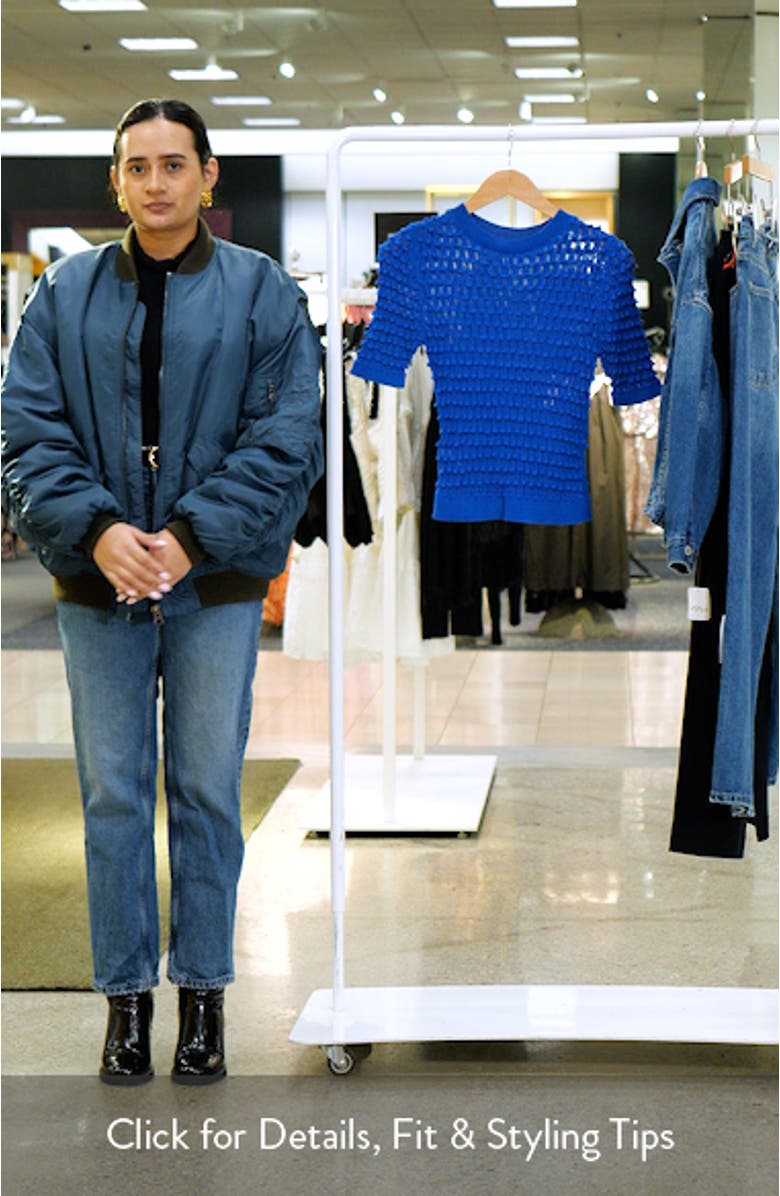 Textured Elbow Sleeve Sweater, sales video thumbnail