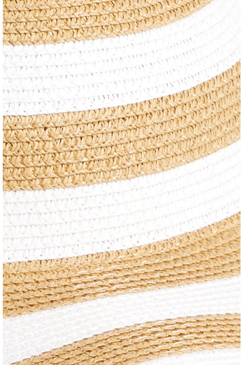 Oversize Packable Straw Hat, Alternate, color, IVORY/ CAMEL