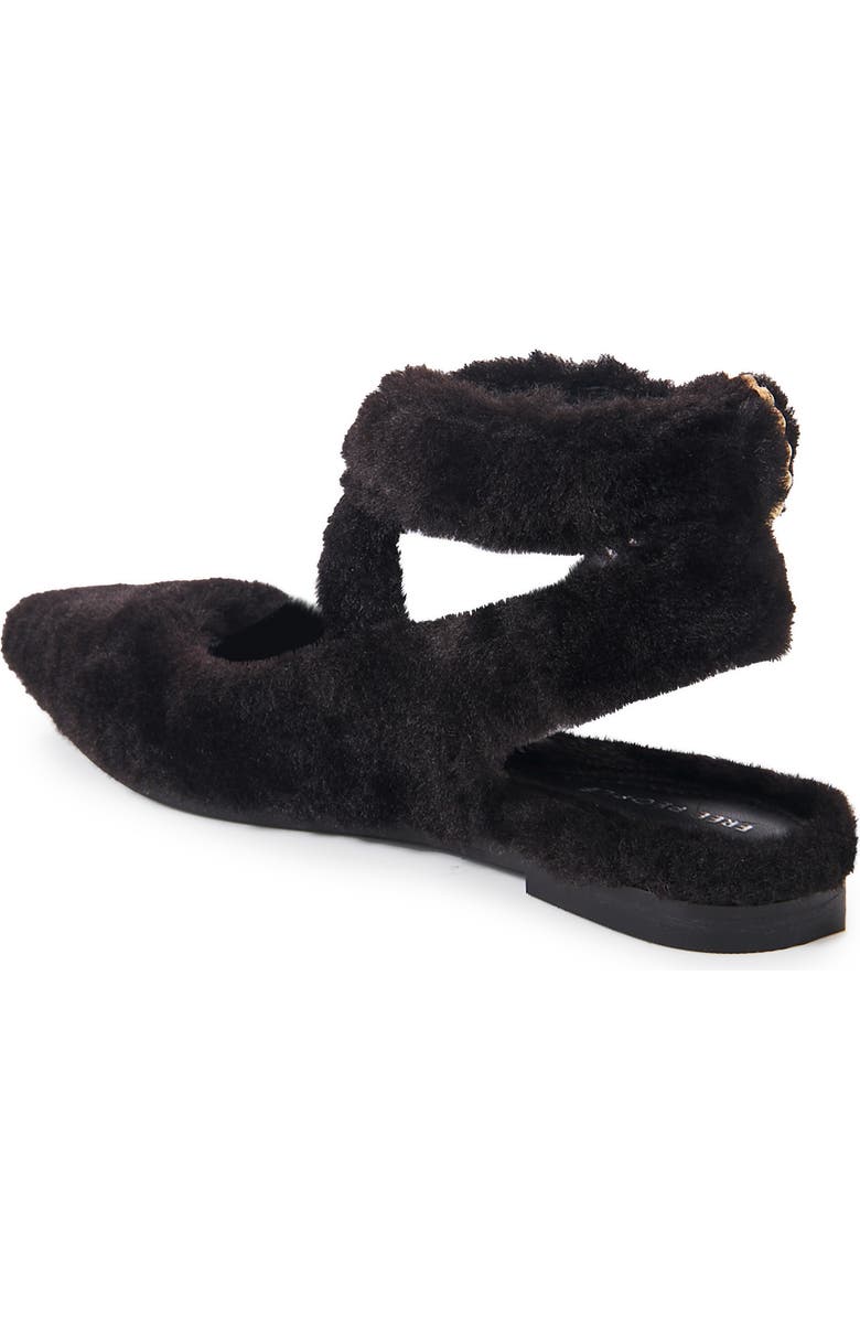 Free People Parisa Faux Shearling Ankle Strap Flat, Alternate, color,