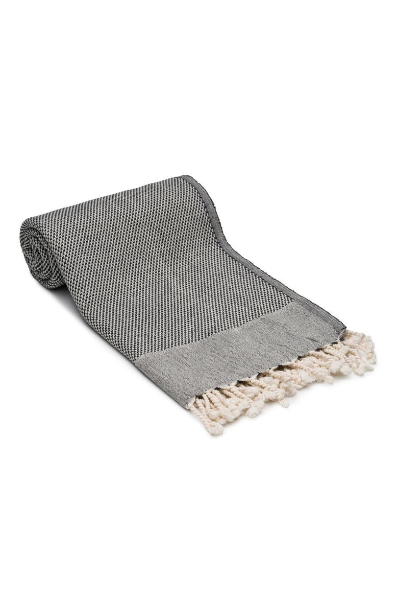 Whisper Weight Natural Turkish Towel, Main, color, Black