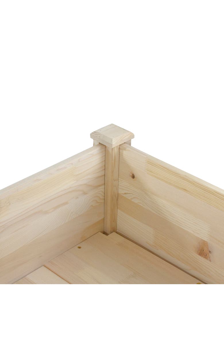 Northlight 4ft Natural Wood Raised Garden Bed Planter Box with Liner, Alternate, color, Brown