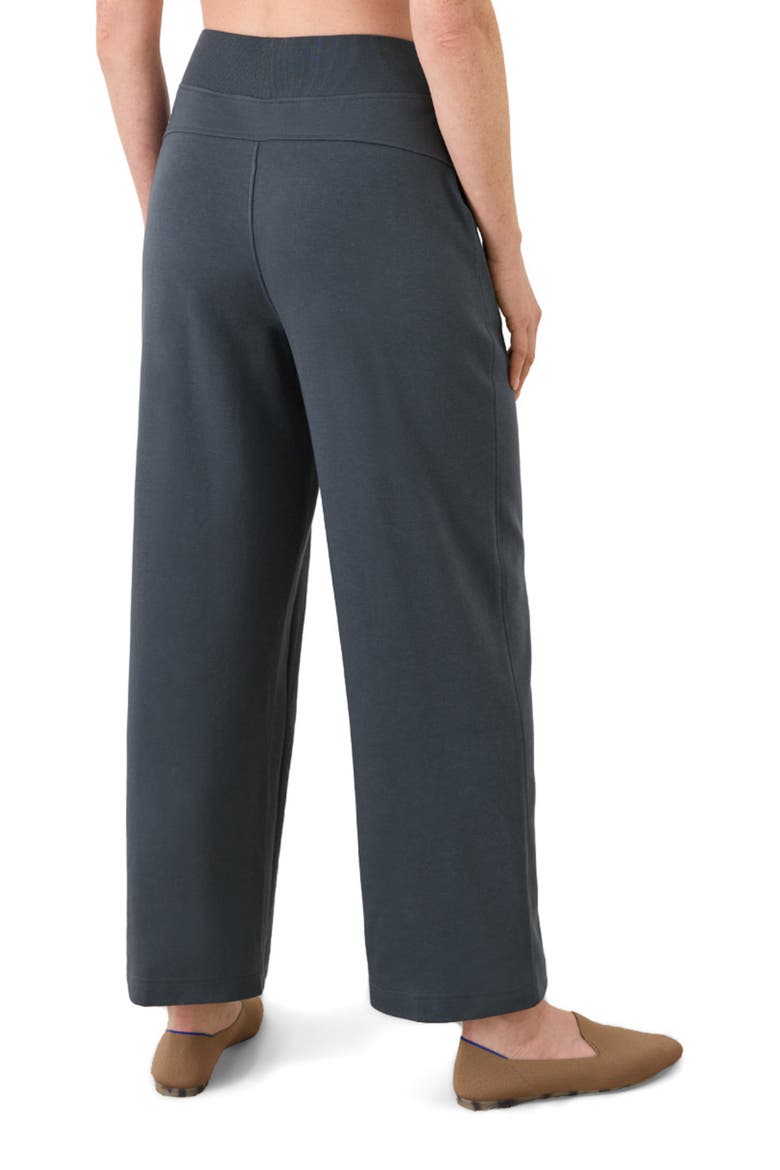 Organic Cotton Airplane Pintuck Wide Leg Pant, Alternate, color, Steel Blue