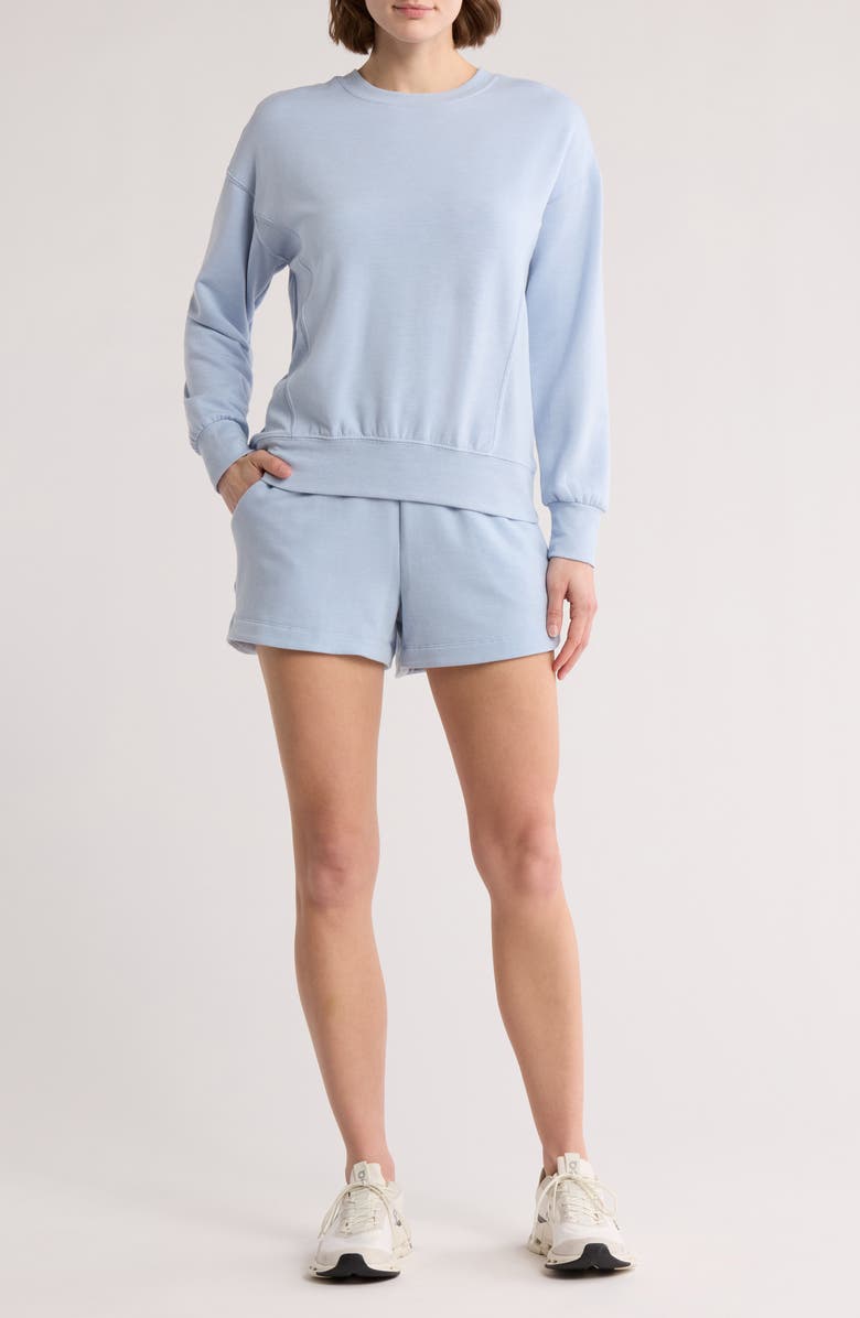 RBX Fleece Sweatshirt & Shorts Set, Main, color, Ice Water