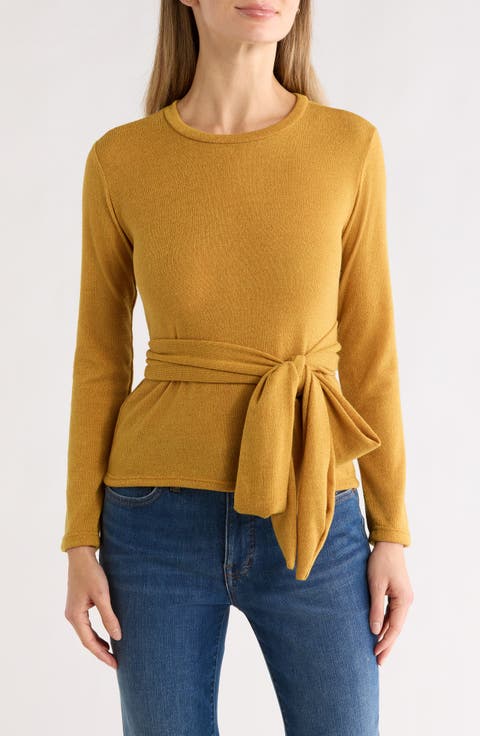 Tie Front Knit Sweater