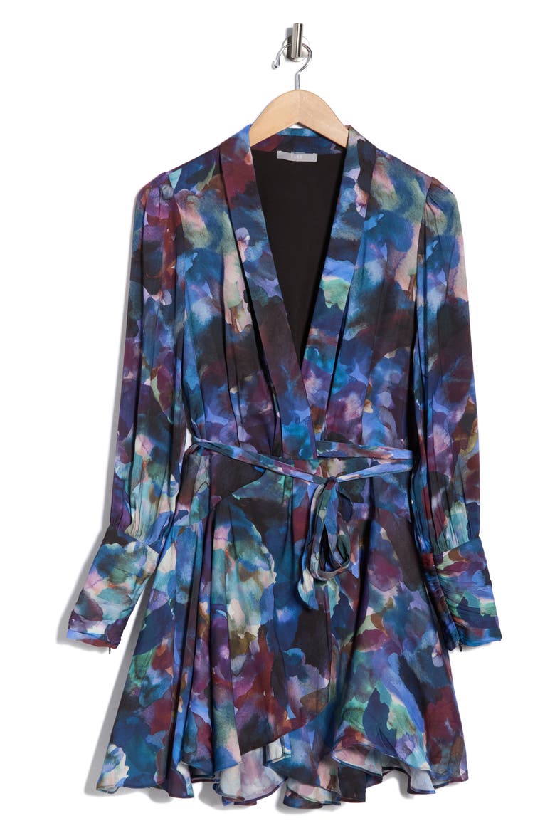Glenna Long Sleeve Wrap Dress, Alternate, color, TWILIGHT PETALS