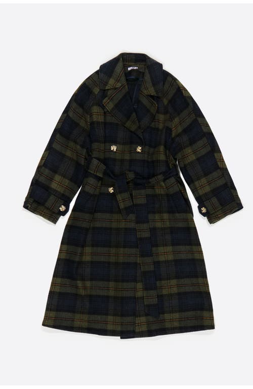 Bimba Y Lola Checked Double-face Double-breasted Coat In Blue