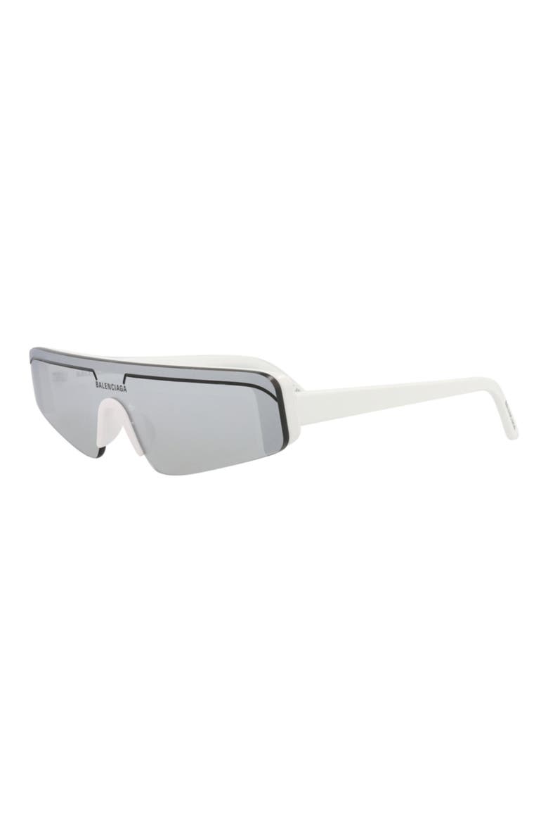 99mm Shield Sunglasses, Alternate, color, WHITE WHITE SILVER
