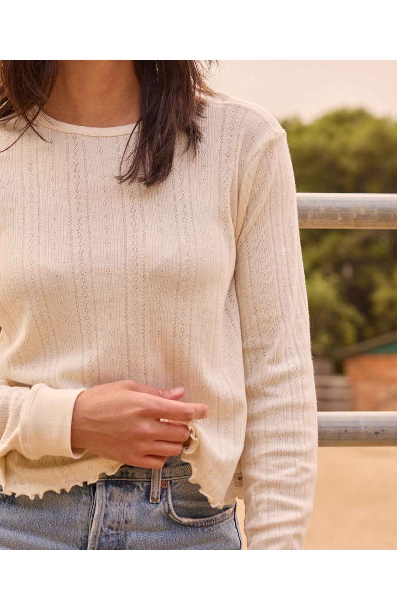 Toad & Co Foothill Pointelle Long Sleeve Crew II, Alternate, color, Salt