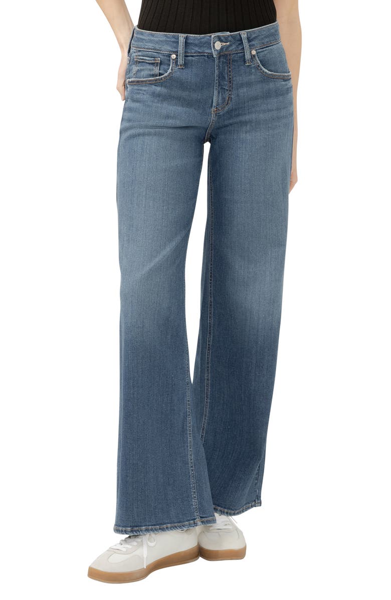 Silver Jeans Co. Suki Curvy Mid Rise Wide Leg Jeans, Main, color, 