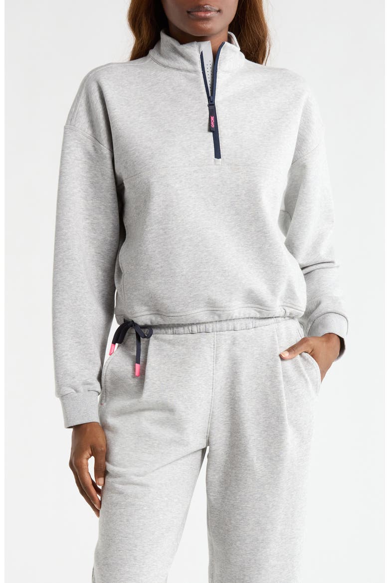French Terry Quarter Zip Golf Sweatshirt, Main, color, NIMBUS MELANGE