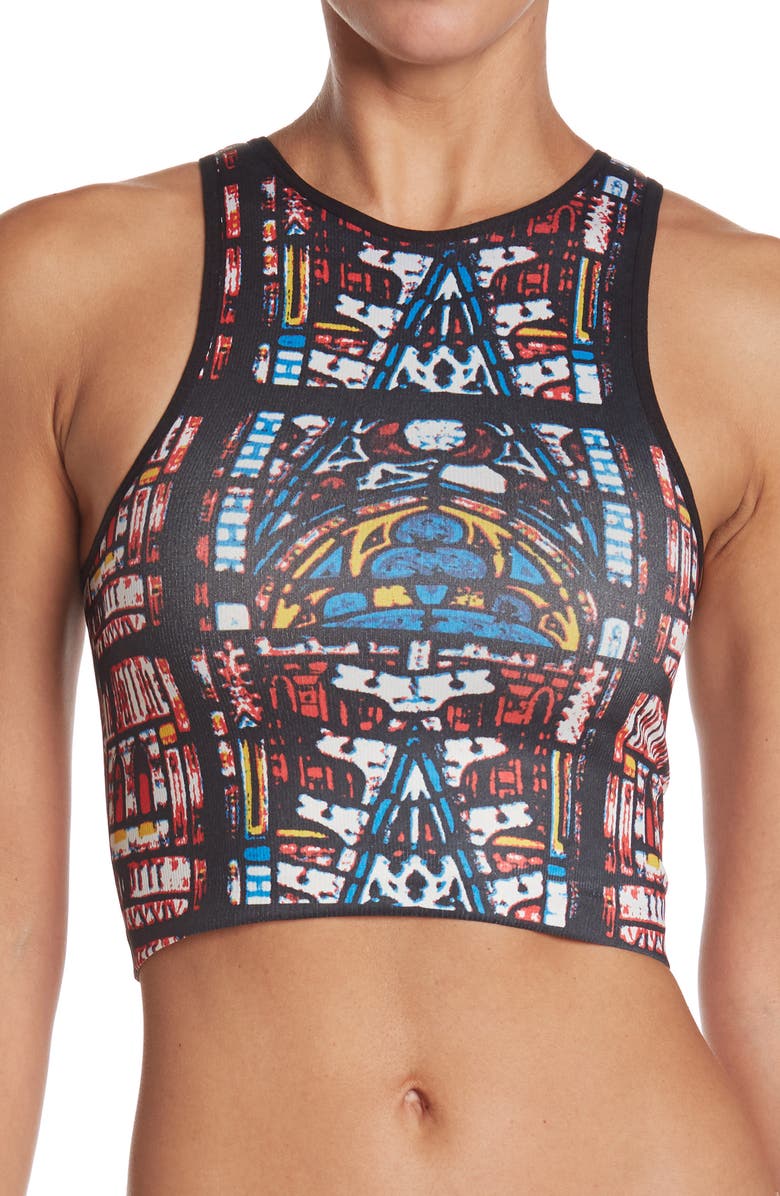 JUST ONE Geometric Crop Top Bralette, Main, color, 